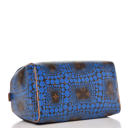 Louis Vuitton Monogram Kusama Town Speedy 30 Blue 4 of 9