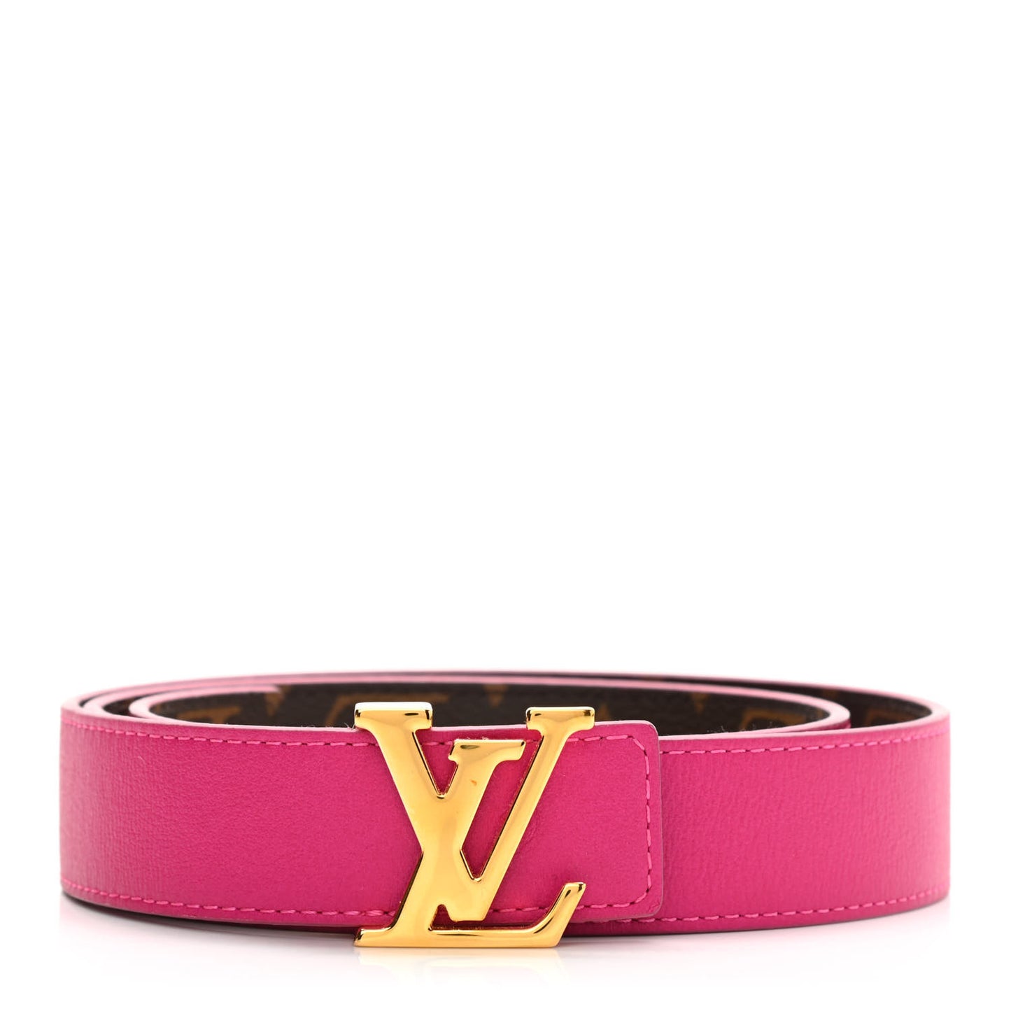 Monogram Calfskin 30mm LV Initiales Reversible Belt 85 34 Fuchsia