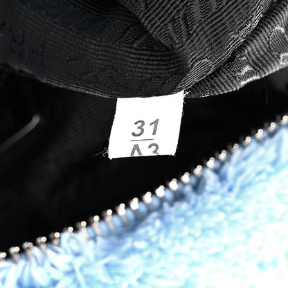Prada Terry Cloth Mini Re-Edition 2000 Bag Celeste Black 7 of 13