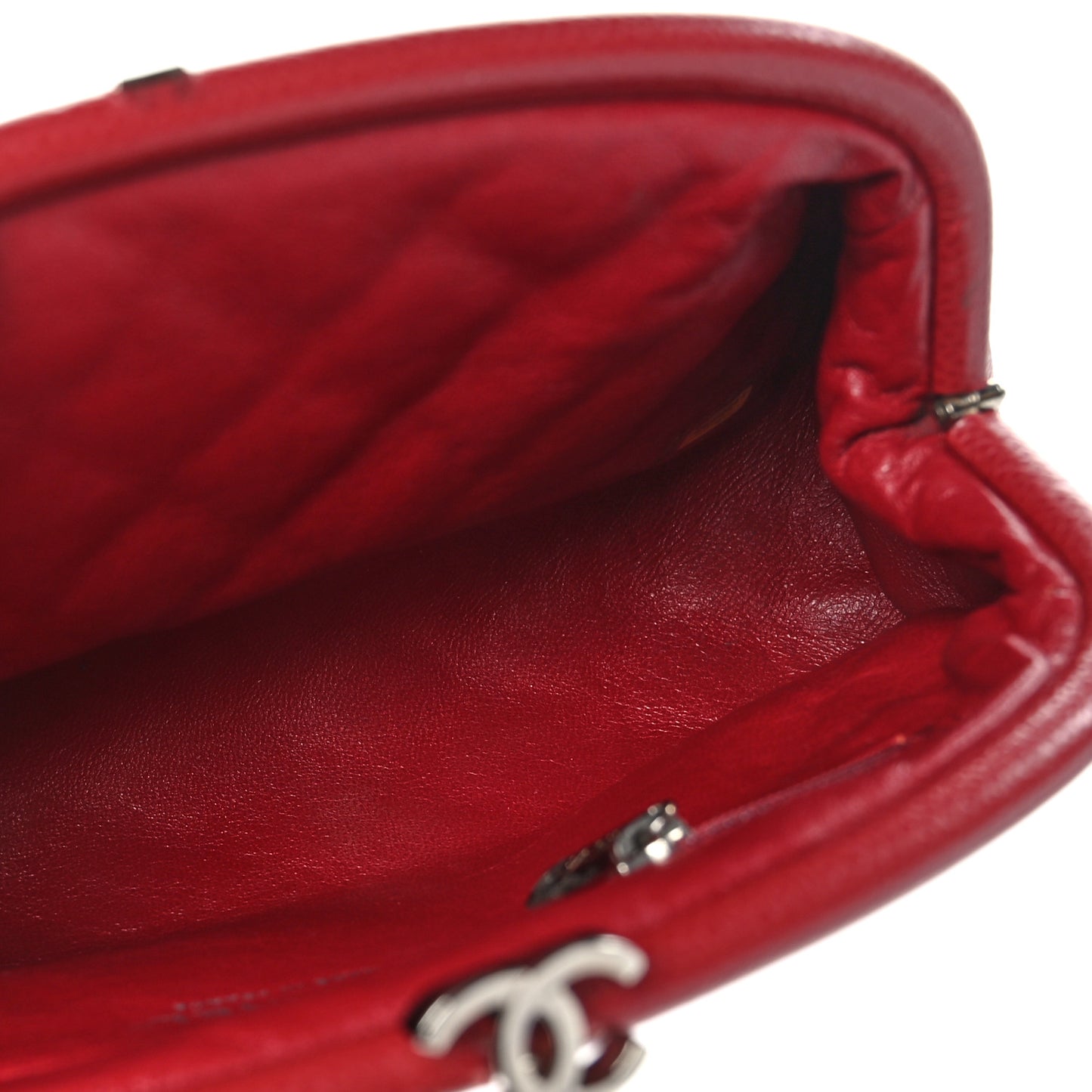 Caviar Quilted Timeless Clutch Red