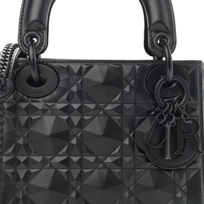 Christian Dior Calfskin Diamond Cannage Mini Lady Dior Black 8 of 10