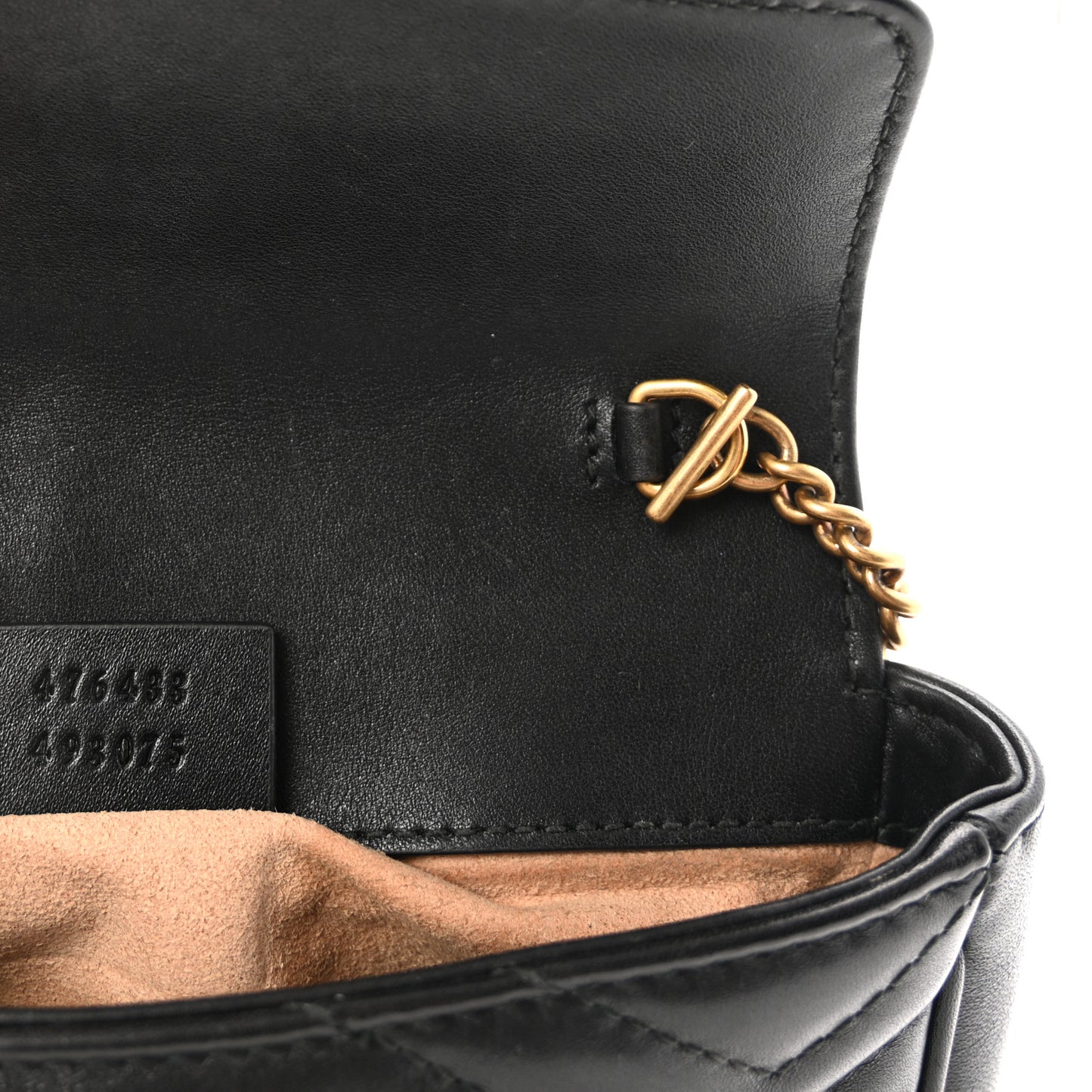 Calfskin Matelasse Super Mini GG Marmont Shoulder Bag Black