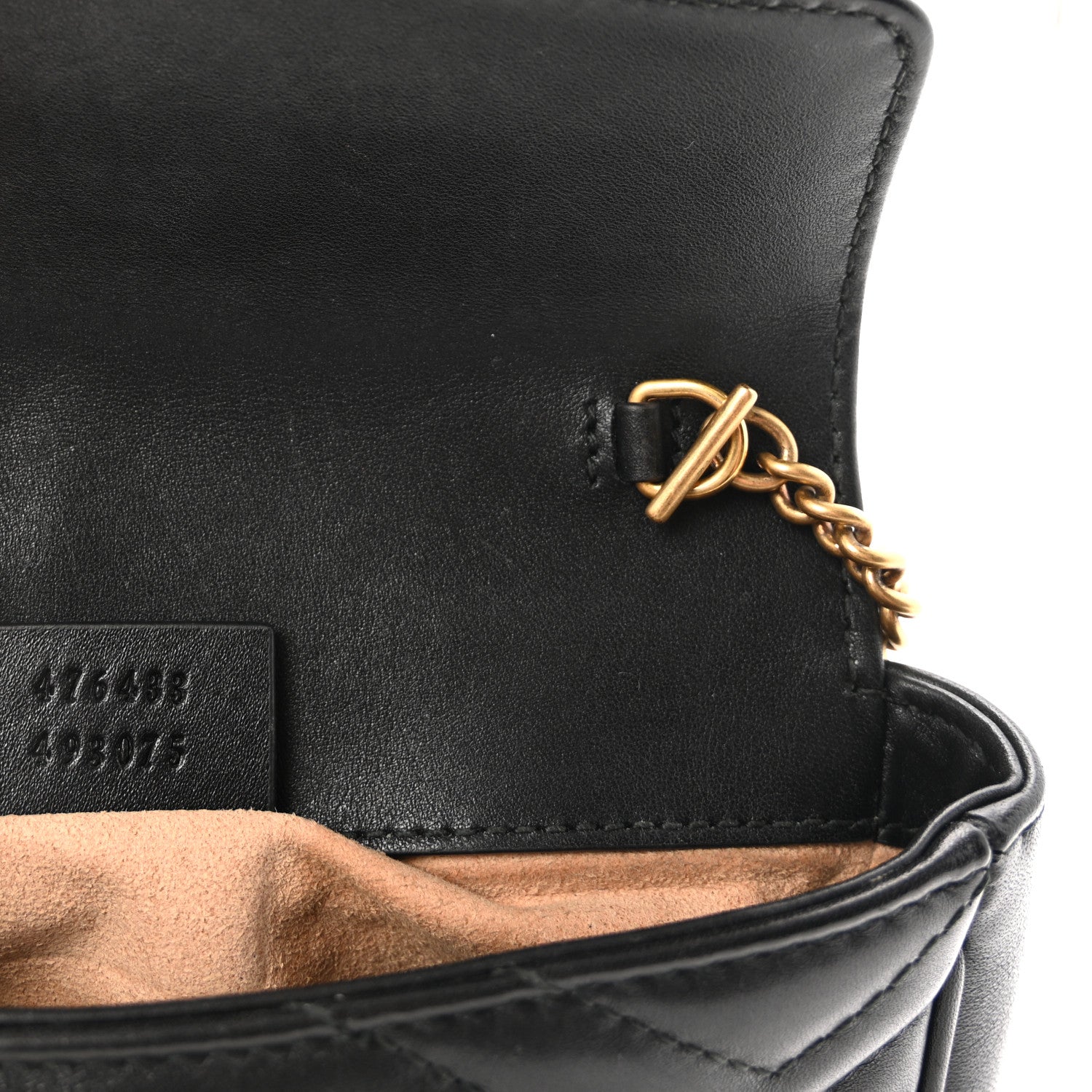 Gucci Calfskin Matelasse Super Mini GG Marmont Shoulder Bag Black 7 of 10