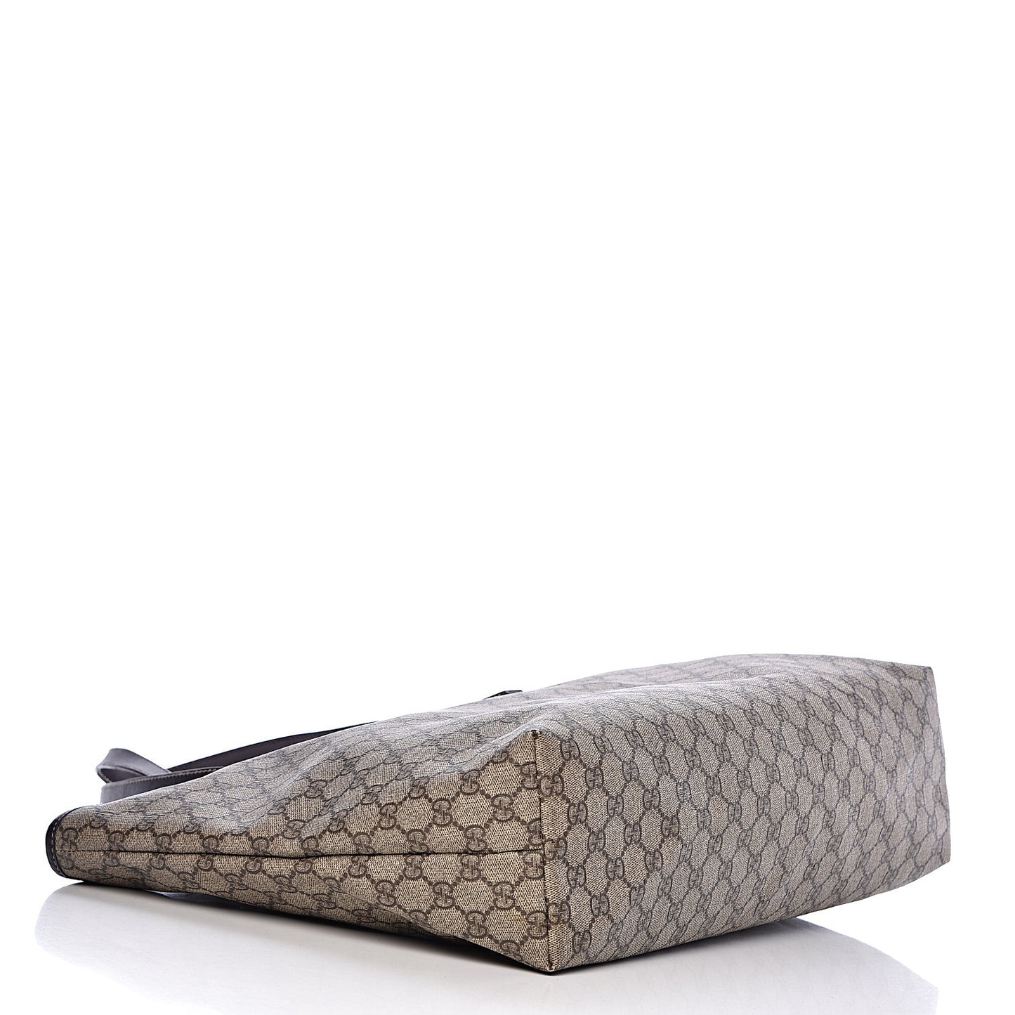 GG Supreme Monogram Large Zippered Shopping Tote Brown