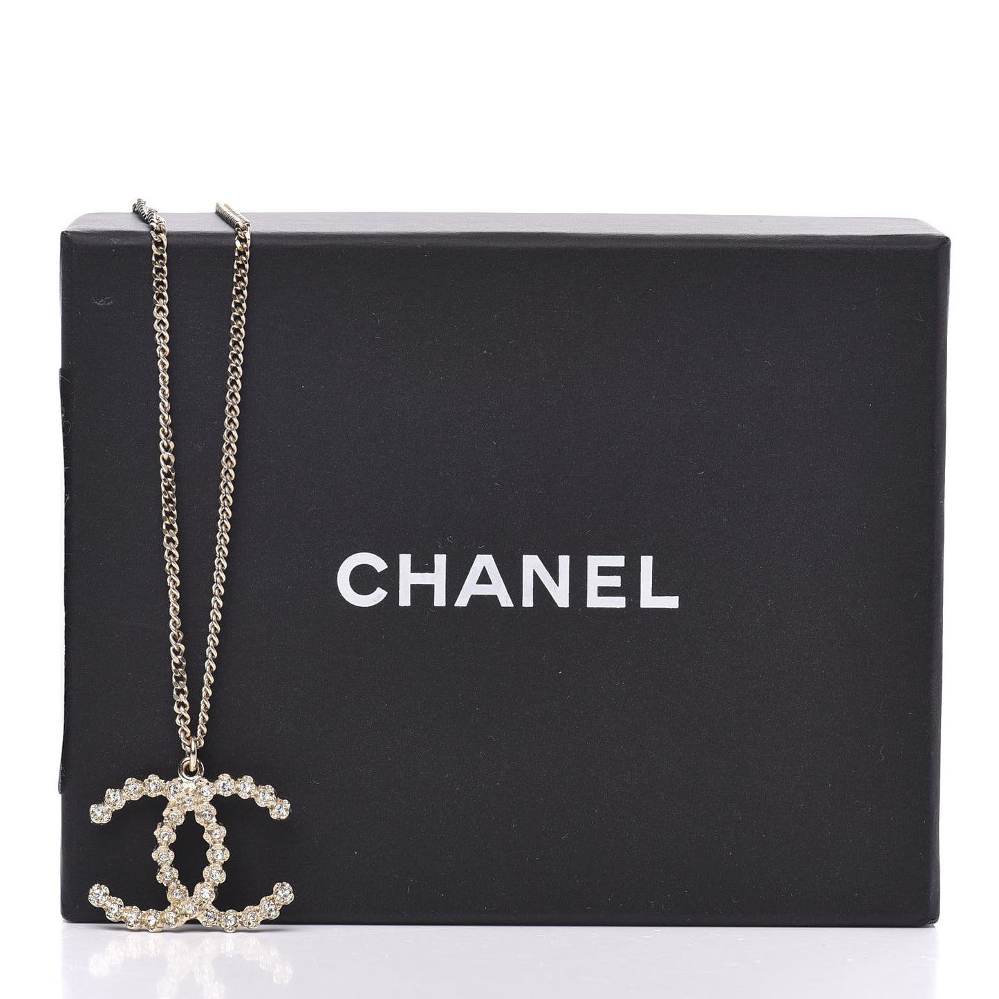 Crystal CC Pendant Necklace Gold