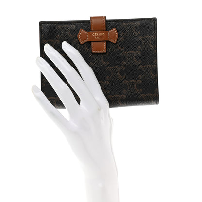 Celine Canvas Triomphe Medium Strap Wallet Tan 2 of 7