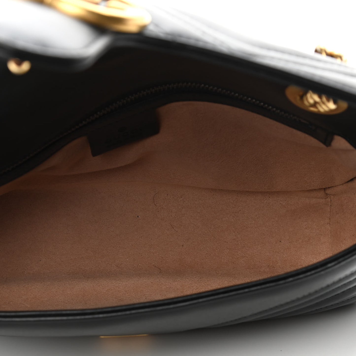 Calfskin Matelasse Small GG Marmont Shoulder Bag Black