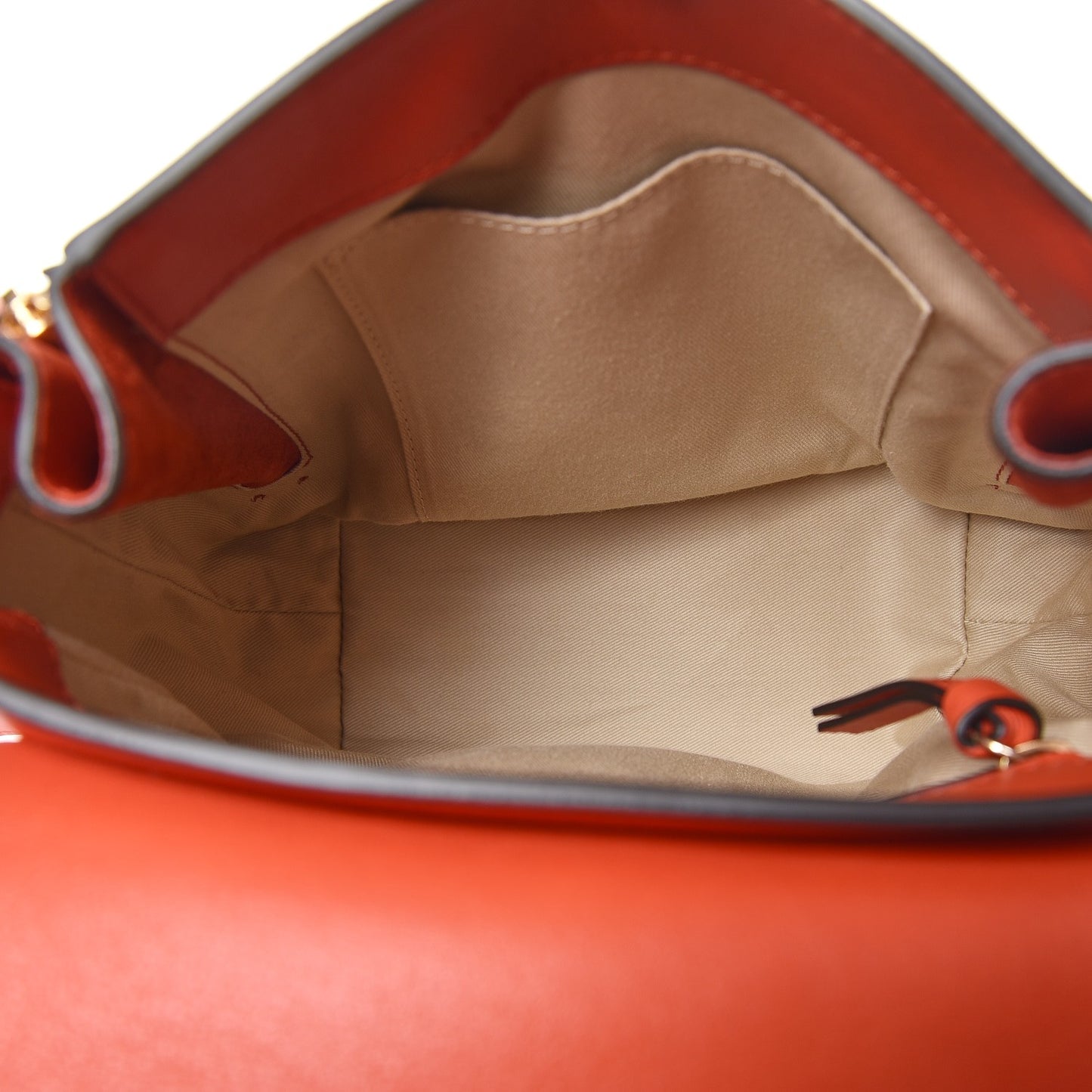 Suede Calfskin Small Faye Backpack Sepia Red