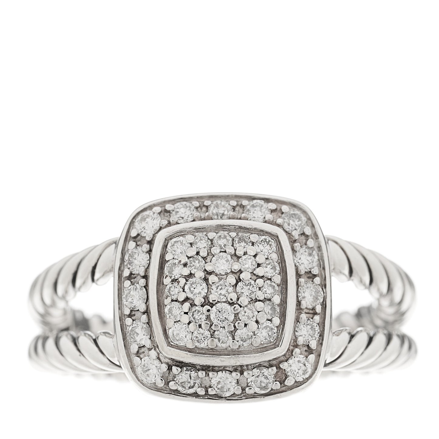 Sterling Silver Diamond 7mm Petite Albion Pave Ring 52 6