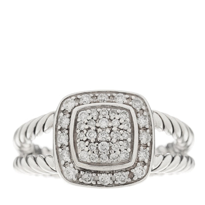David Yurman Sterling Silver Diamond 7mm Petite Albion Pave Ring 52 6 1 of 6