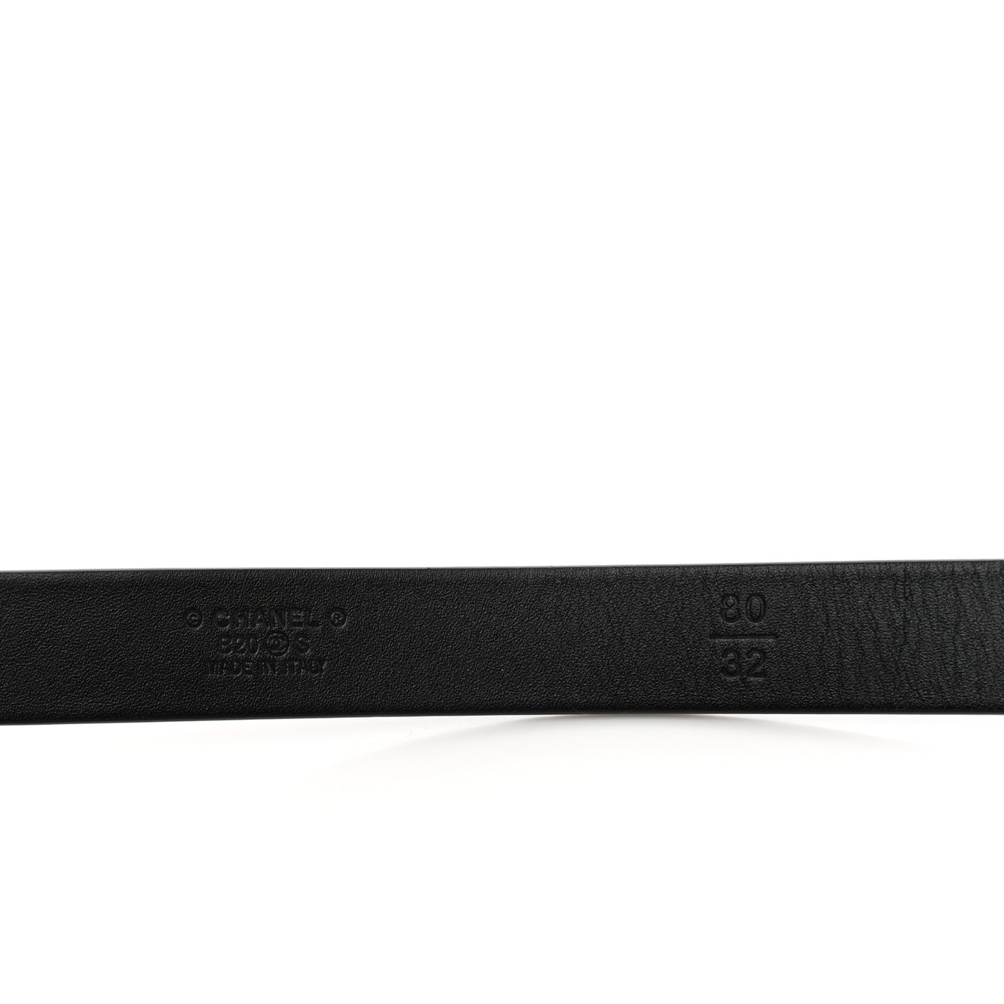 Calfskin CC Pearl Chain Belt 80 32 Black
