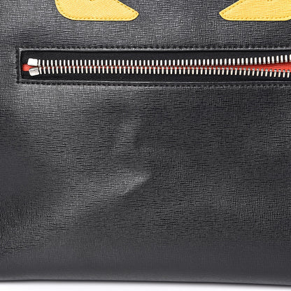 Fendi Vitello Elite Cuoio Monster Buggies Medium Roll Tote Black Multicolor Blue Cobalto 12 of 12