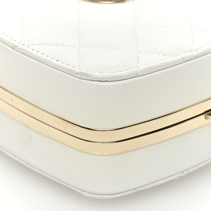 Chanel Lambskin Minaudiere Vanity With Handle White 10 of 11