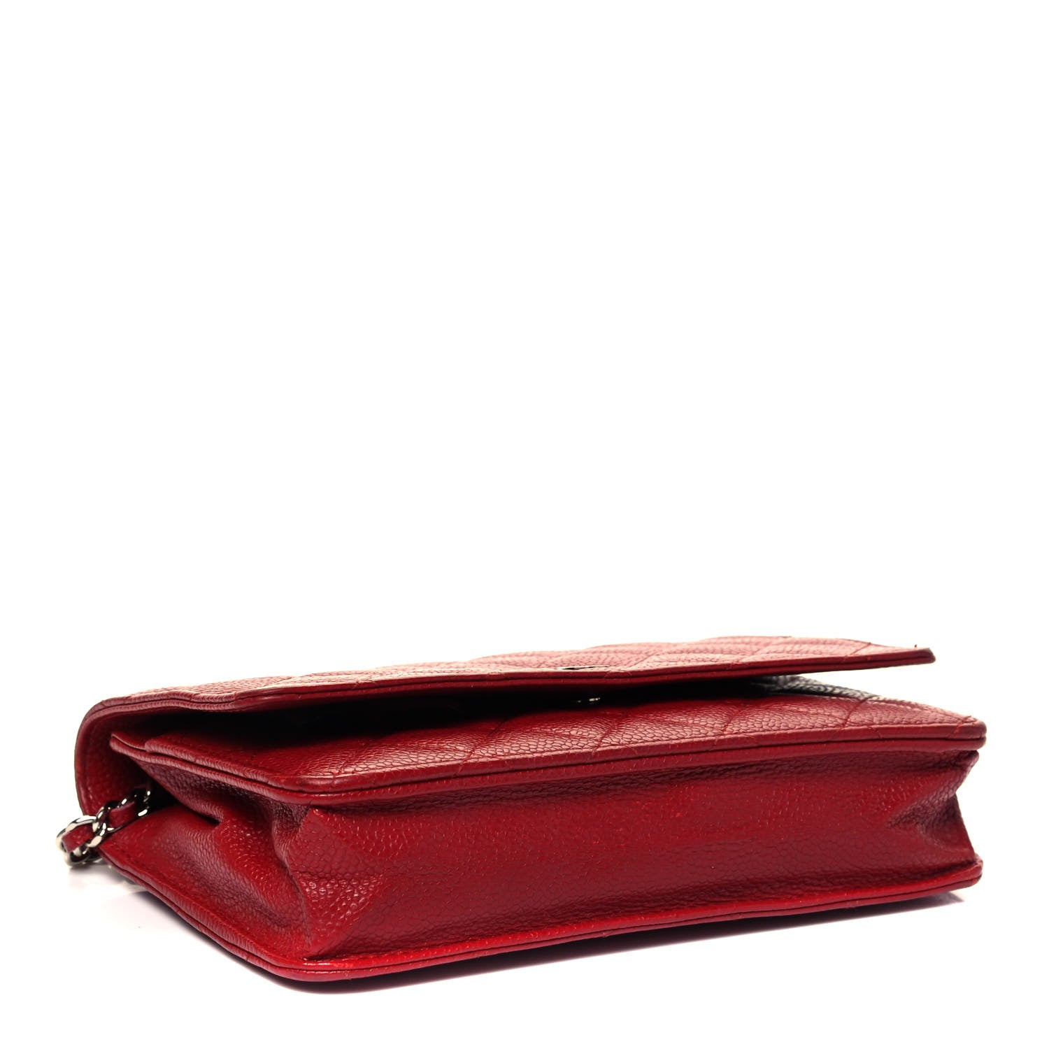 Chanel Caviar Quilted Wallet on Chain WOC Red 4 of 9