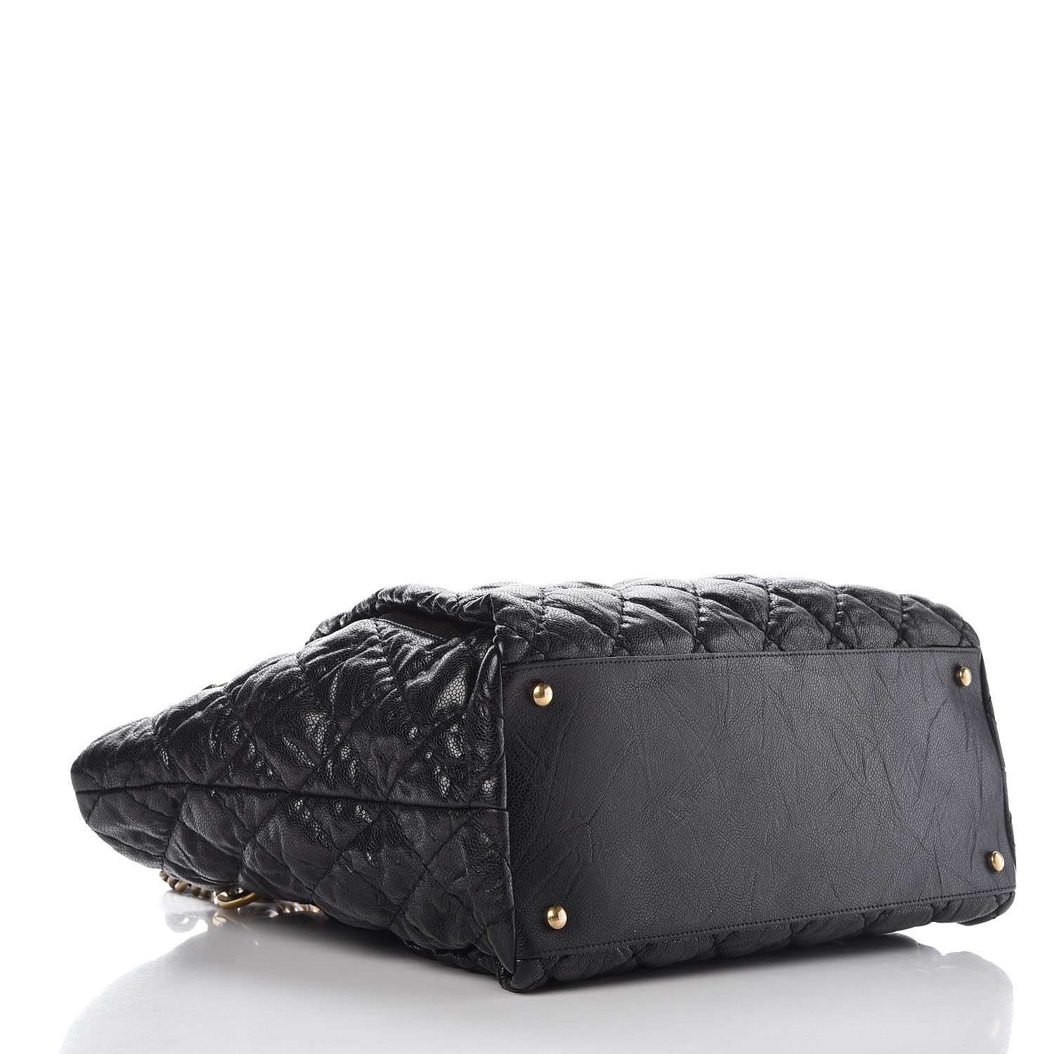 Chanel Glazed Caviar Coco Pleats Tote Black 4 of 9