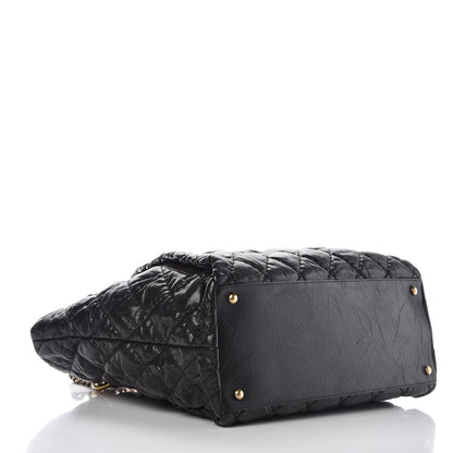 Chanel Glazed Caviar Coco Pleats Tote Black 4 of 9