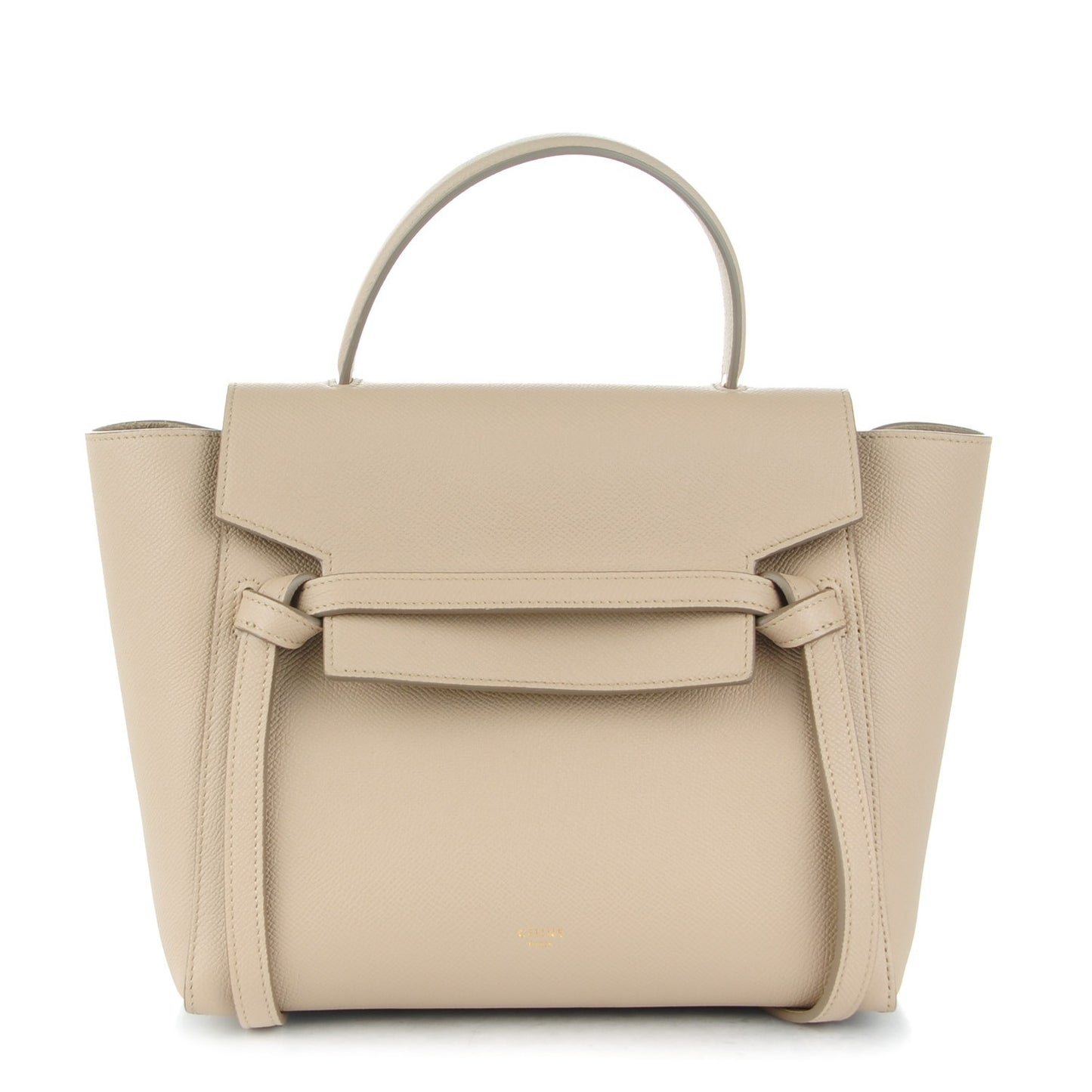 Grained Calfskin Micro Belt Bag Light Taupe