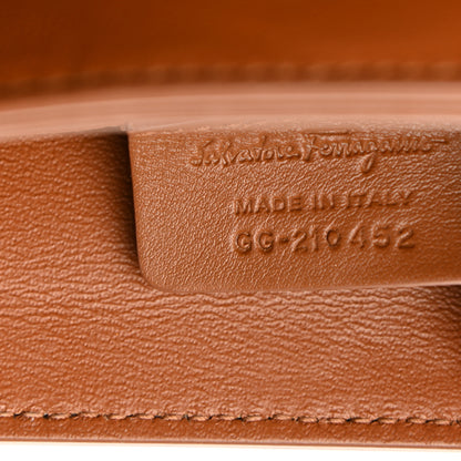 Salvatore Ferragamo Calfskin Stitched Medium Margot Top Handle Satchel New Vicuna 7 of 15