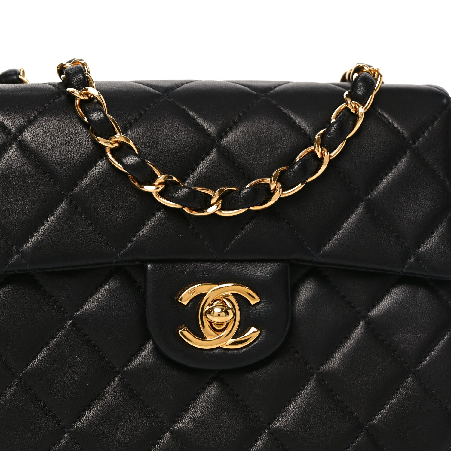 Chanel Lambskin Quilted Mini Square Flap Black 8 of 12