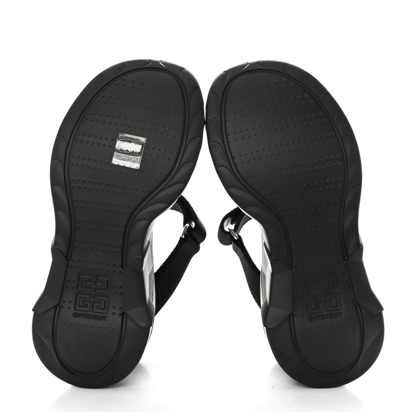 Rubber Marshmallow Wedge Strap Sandals 38 Black