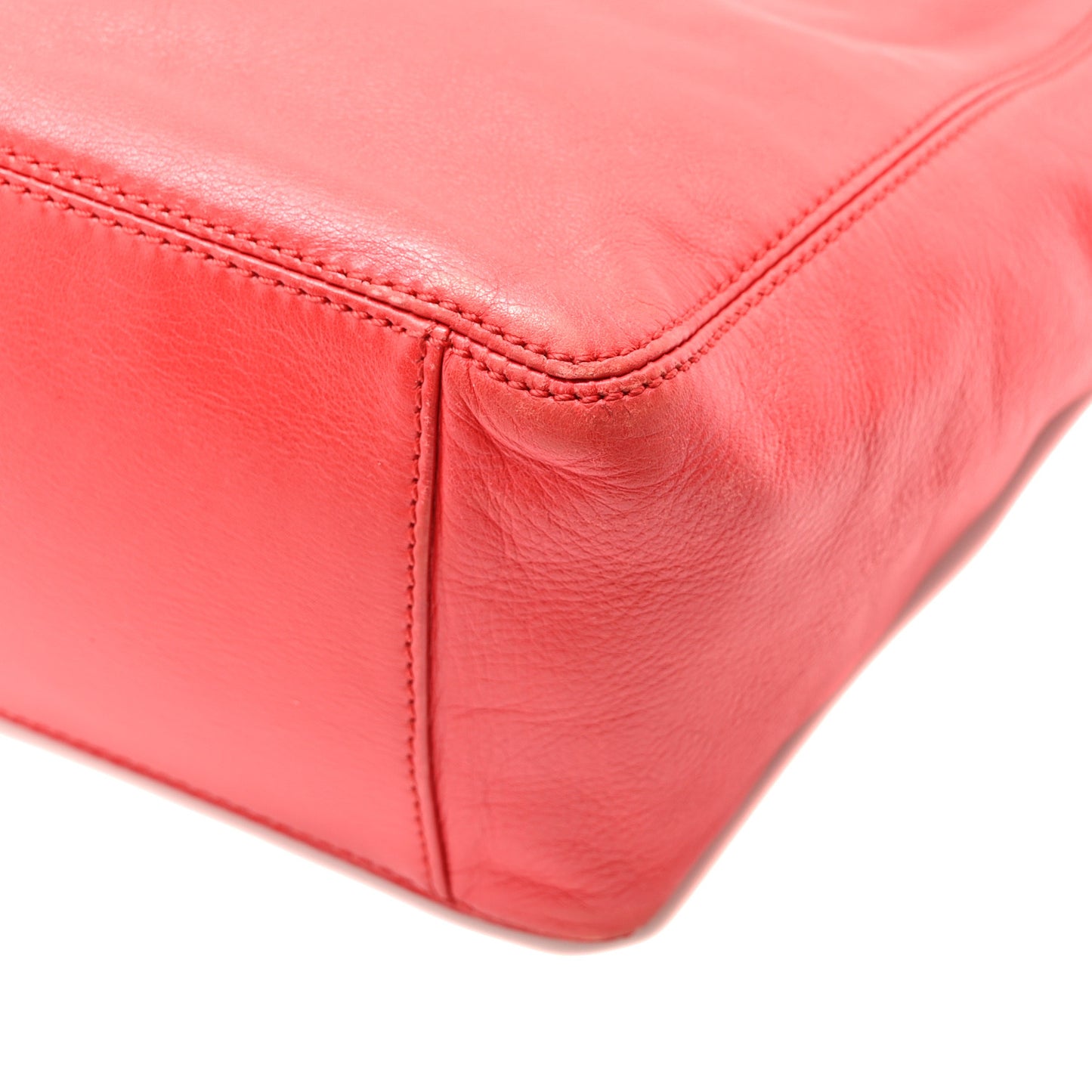 Lambskin CC Stitched Logo Tote Red