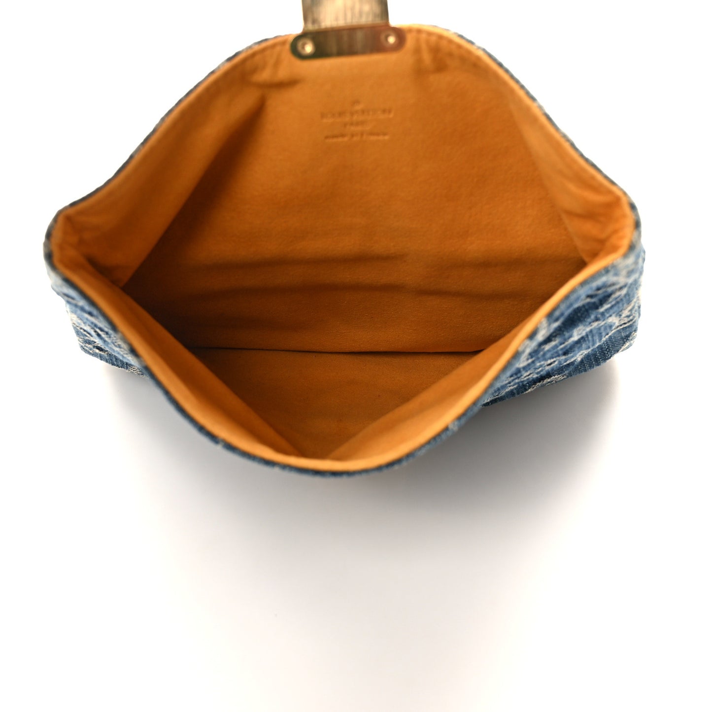 LOUIS VUITTON Monogram Denim Pochette Plat Clutch Blue