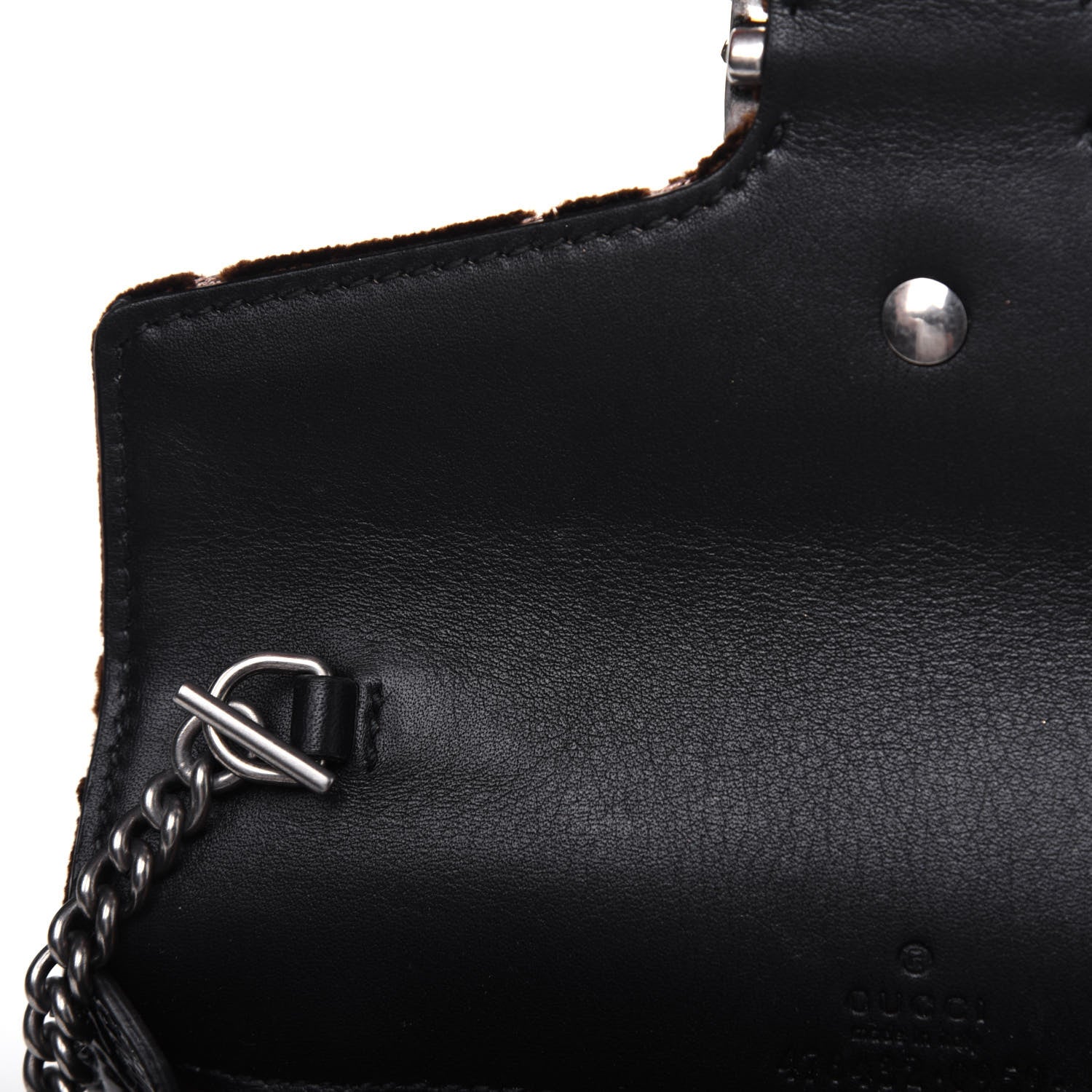 Gucci Velvet Skipper Crystal GG Monogram Super Mini Dionysus Shoulder Bag Brown Black Black Diamond 7 of 13