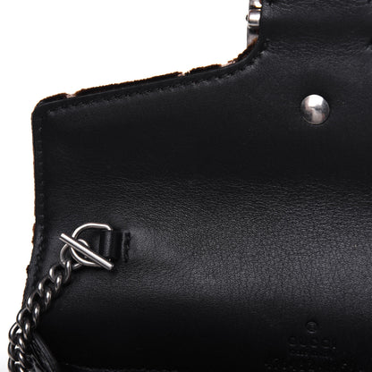 Gucci Velvet Skipper Crystal GG Monogram Super Mini Dionysus Shoulder Bag Brown Black Black Diamond 7 of 13