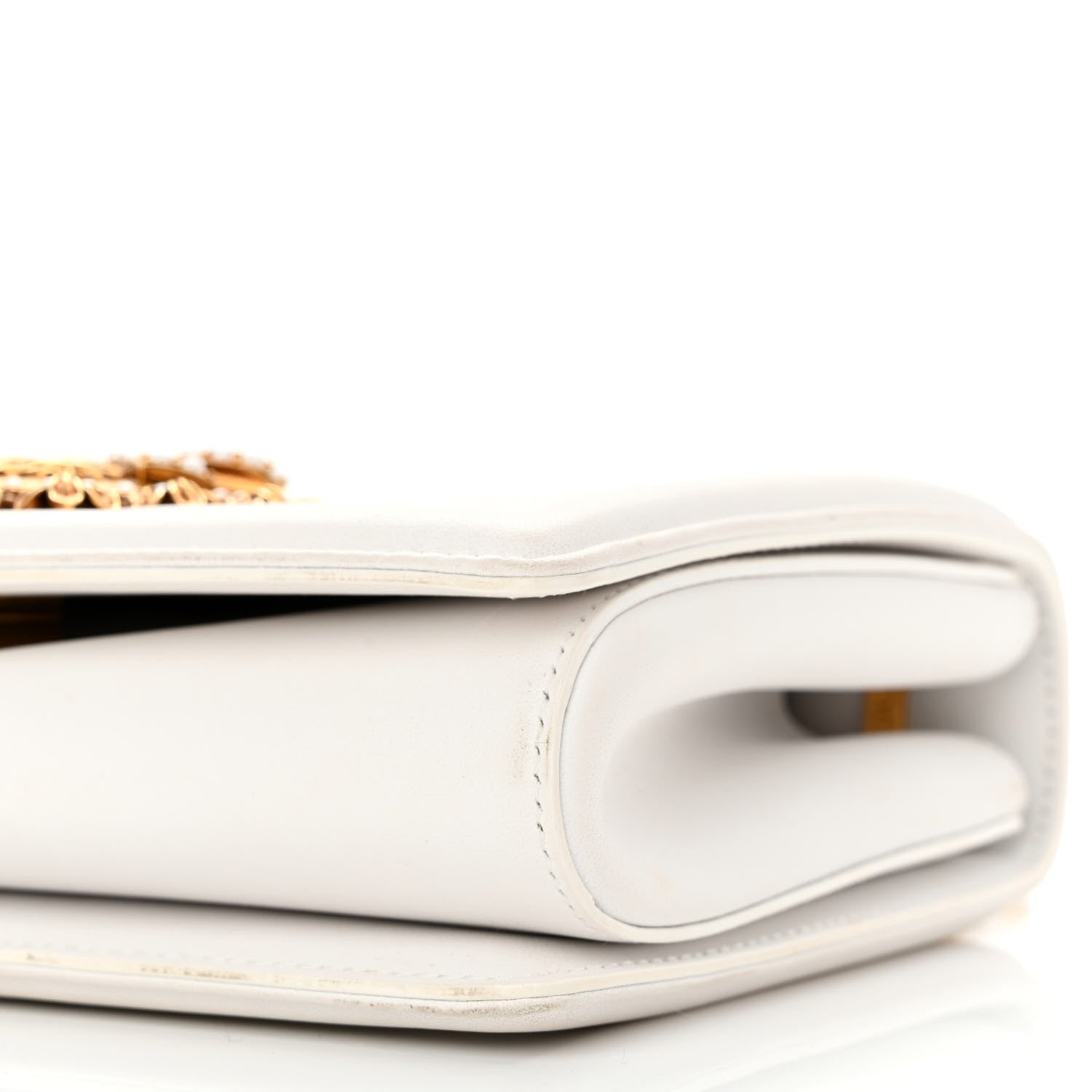 Dolce & Gabbana Calfskin Medium Devotion Crossbody Bag White 9 of 10