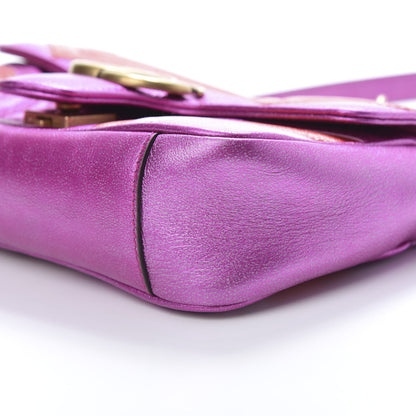 Gucci Metallic Calfskin Matelasse Mini GG Marmont Shoulder Bag Fuchsia 10 of 10