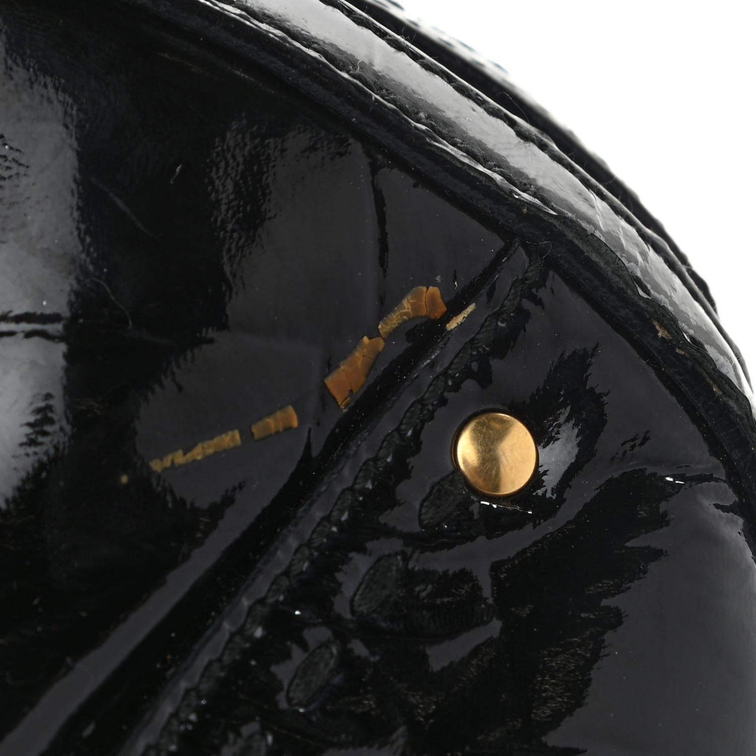 Saint Laurent Crocodile Embossed Patent Large Muse Black 13 of 16
