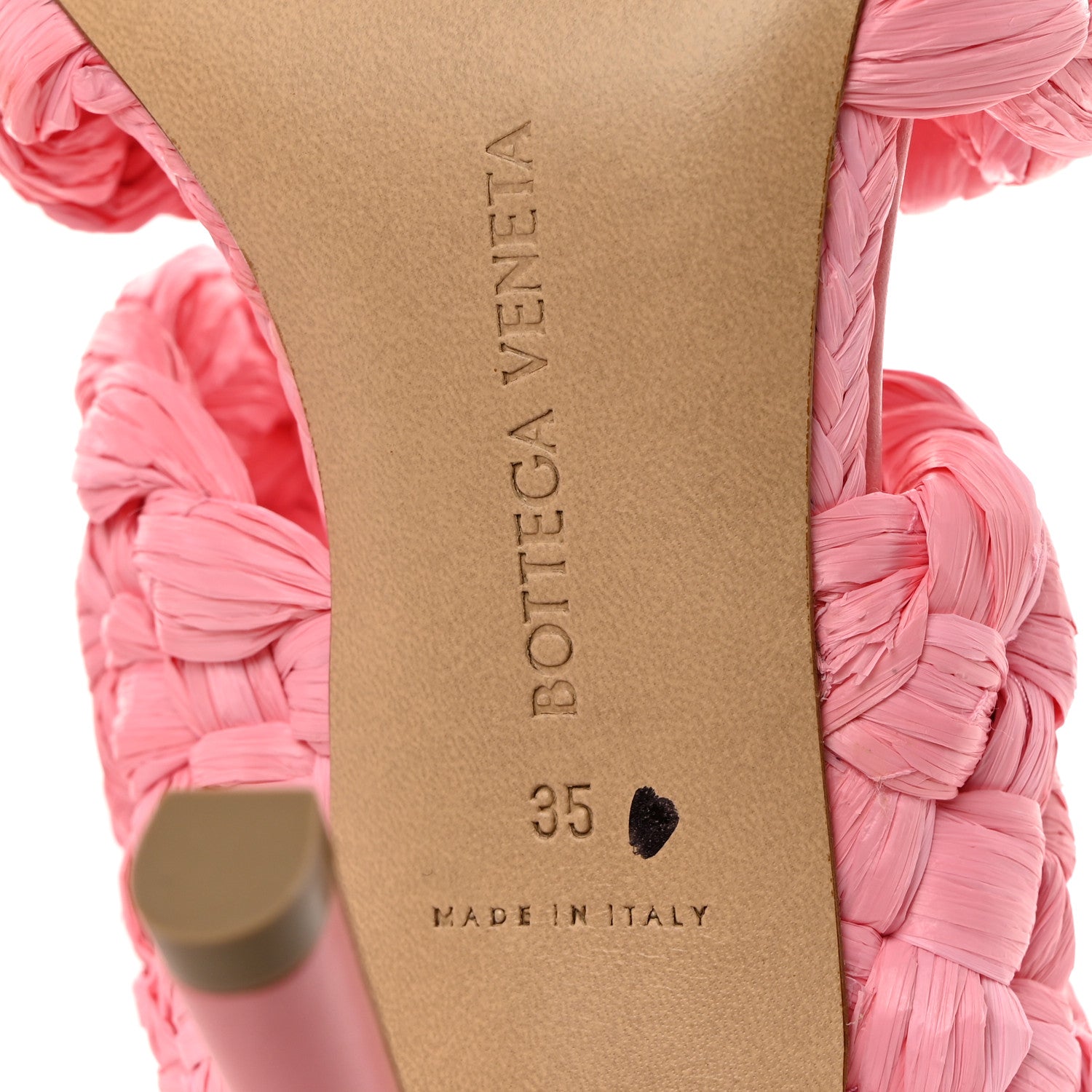 Bottega Veneta Raffia Twisted Intrecciato Stretch Mule Sandals 35 Blossom 7 of 9