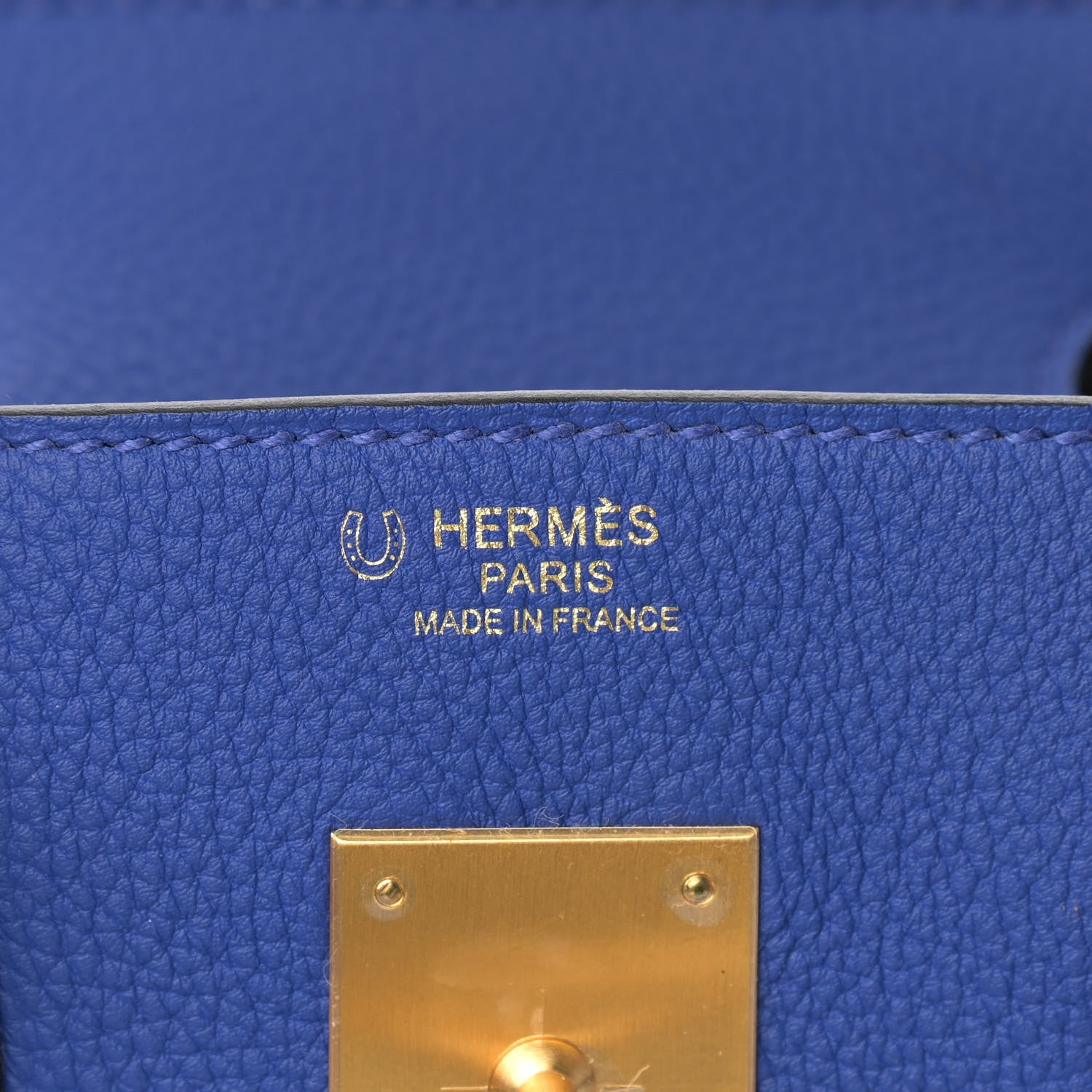 Hermes Togo Bi-Color Horseshoe Birkin 30 Bleu Electrique Etoupe 6 of 13