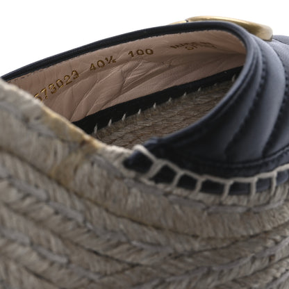 Gucci Nappa Matelasse GG Marmont Ankle Wrap Platform 35/120mm Espadrille Wedges 40.5 Black 8 of 9