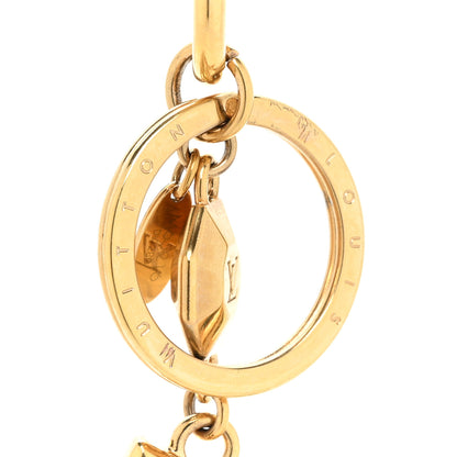 Louis Vuitton Metal LV Facettes Bag Charm Key Holder Gold 2 of 4