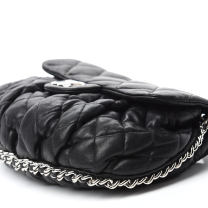 Chanel Washed Lambskin Quilted Medium Chain Around Messenger Black 7 of 20