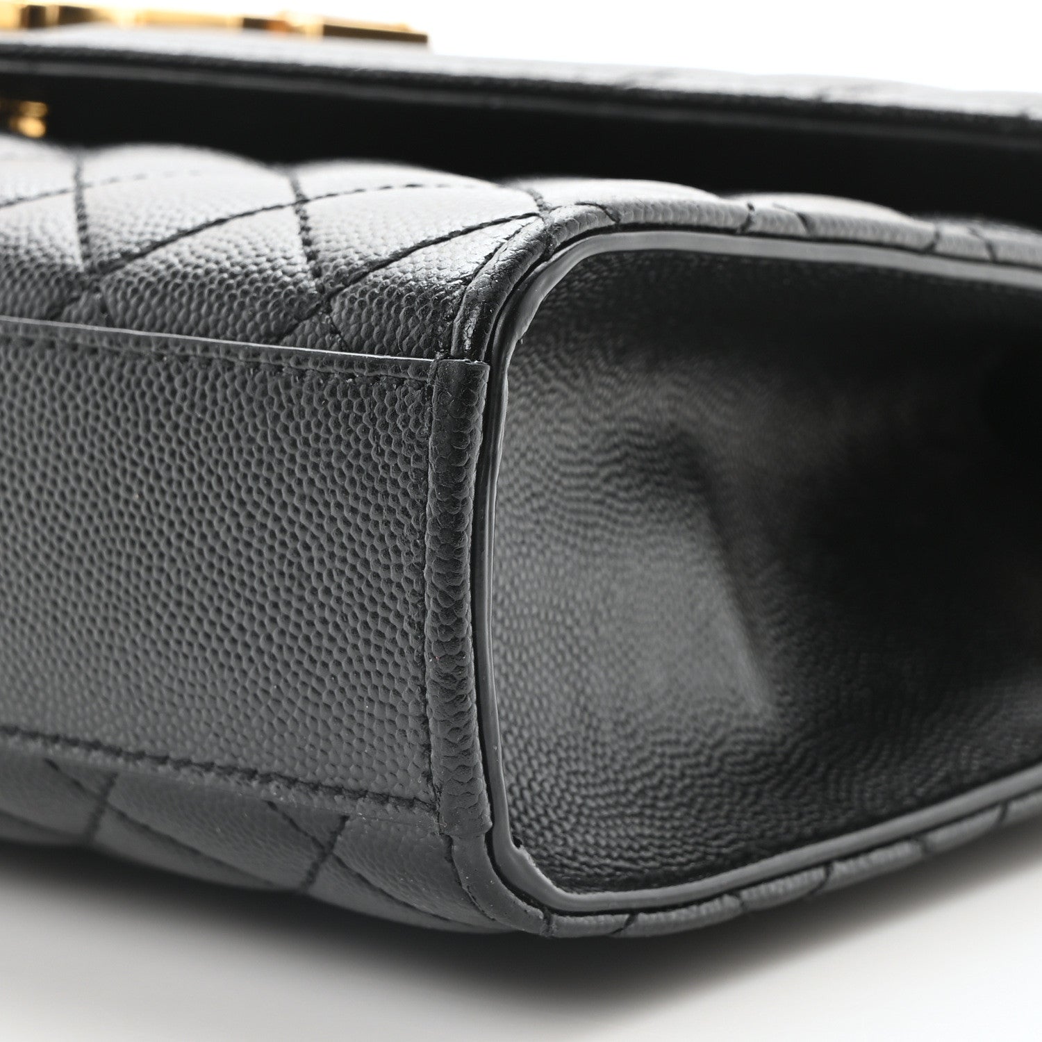 Saint Laurent Grain De Poudre Textured Mixed Matelasse Triquilt Medium Monogram Satchel Black 9 of 9