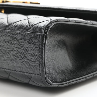 Saint Laurent Grain De Poudre Textured Mixed Matelasse Triquilt Medium Monogram Satchel Black 9 of 9