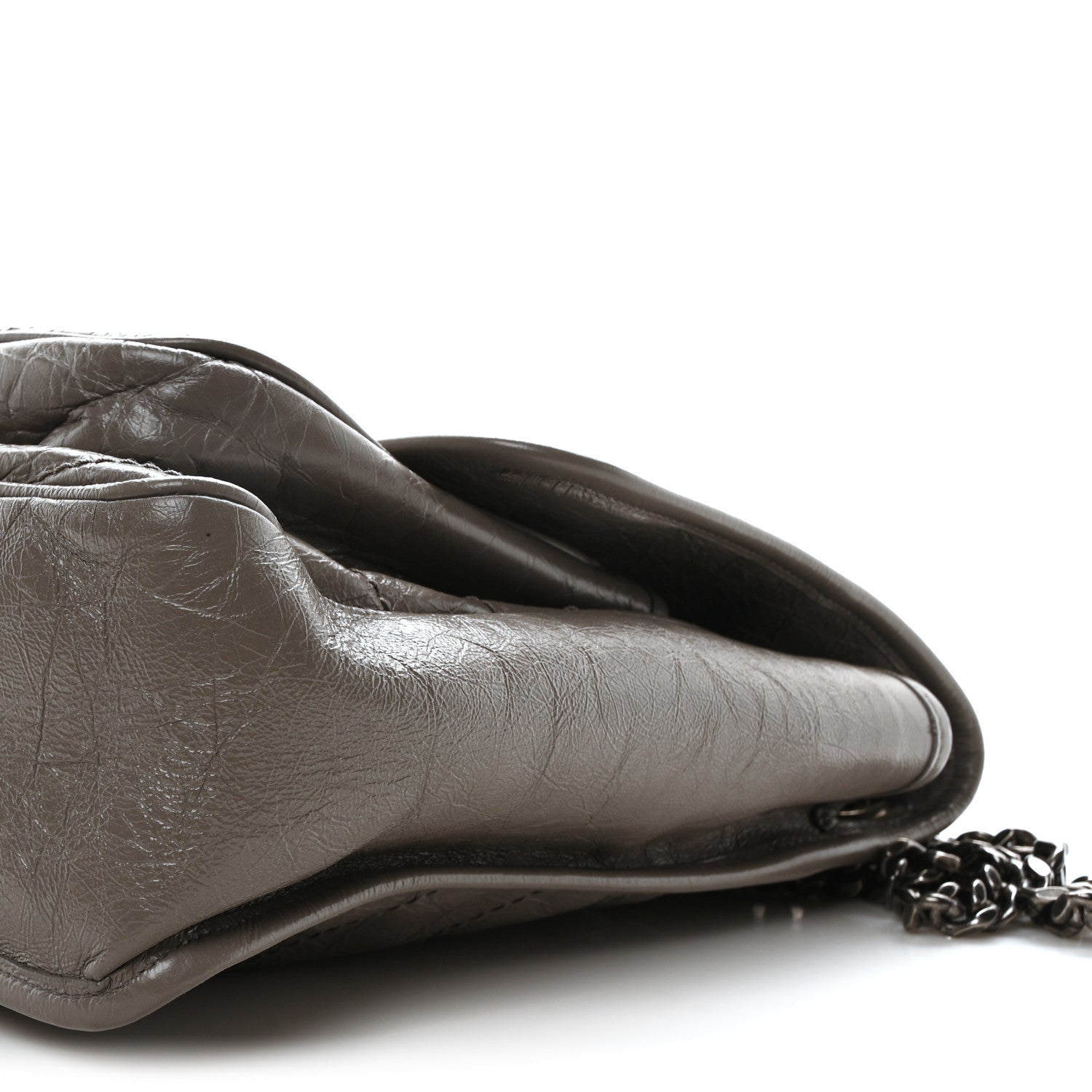 Saint Laurent Crinkled Calfskin Matelasse Monogram Large Niki Chain Satchel Fog 10 of 10