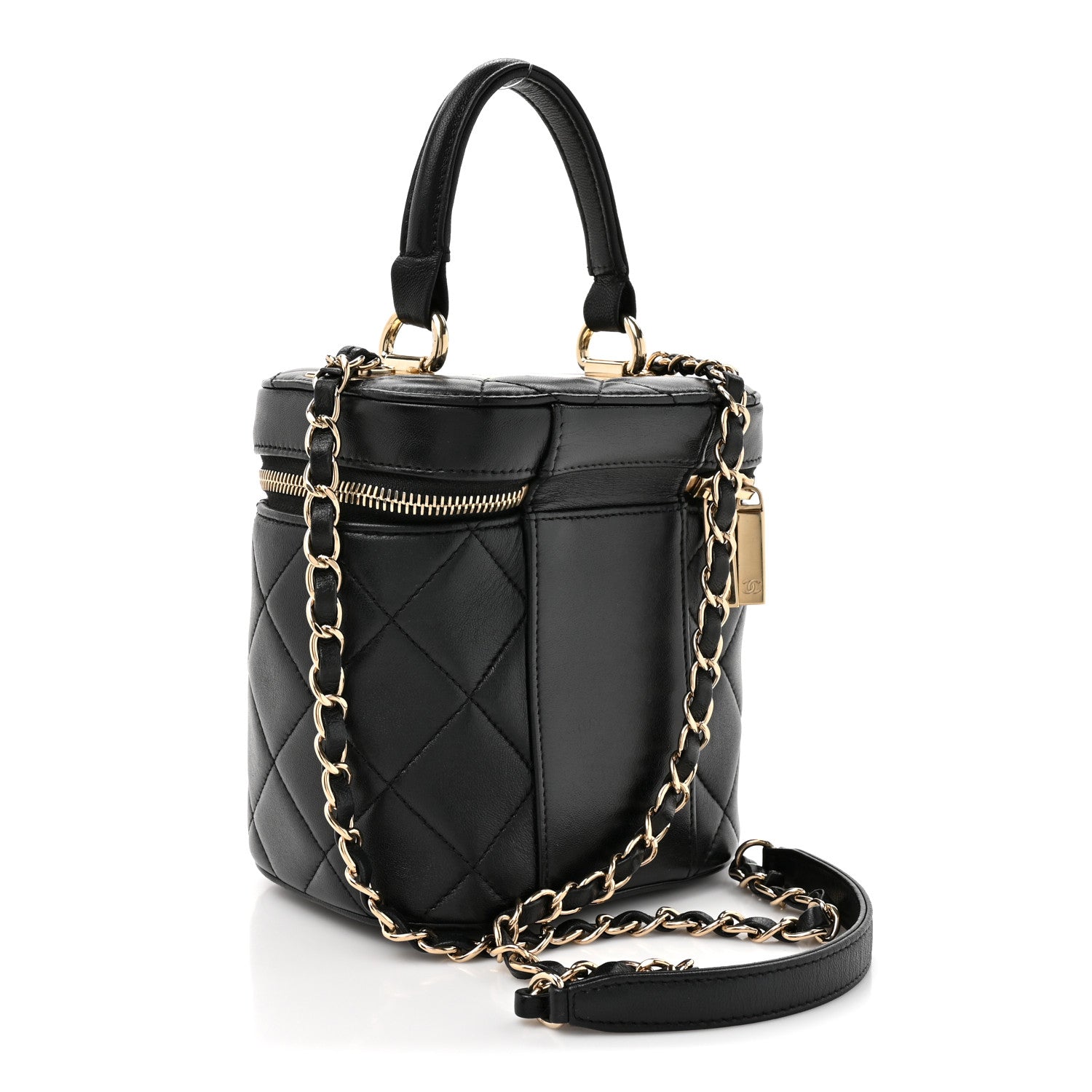 Chanel Lambskin Quilted Trendy Vanity Case Black 3 of 10