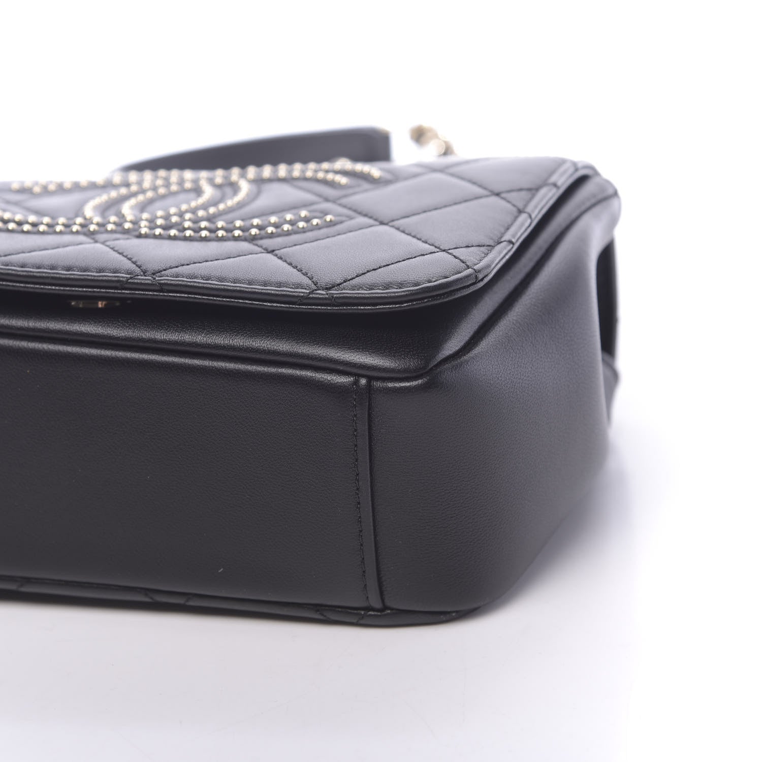 Chanel Lambskin Quilted Studded CC Flap Black 10 of 11