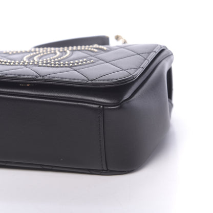 Chanel Lambskin Quilted Studded CC Flap Black 10 of 11