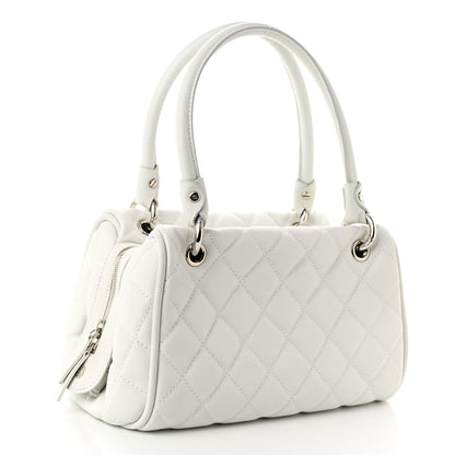 Chanel Caviar Quilted CC Timeless Bowler White 3 of 10