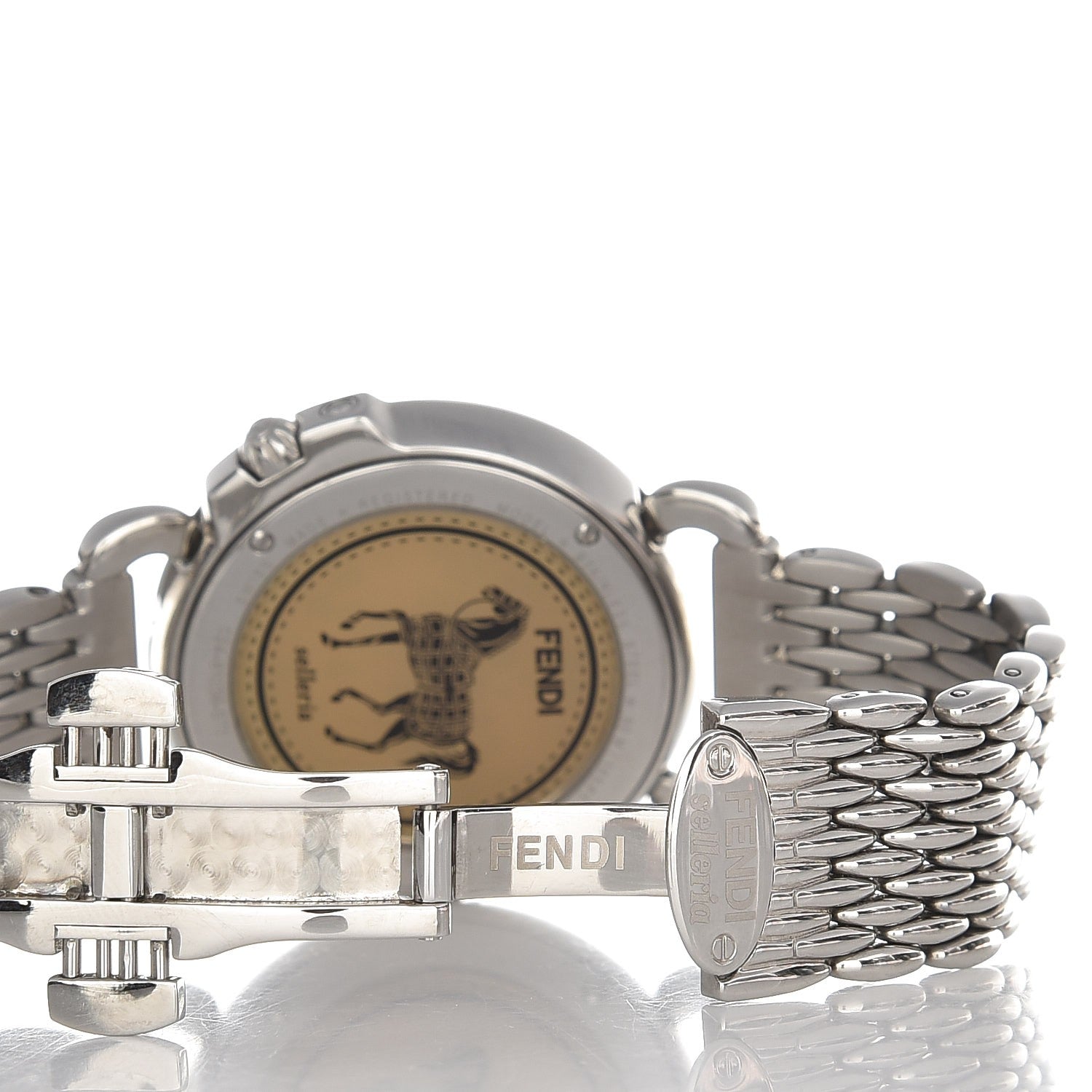 Fendi Stainless Steel Mother of Pearl 37mm 8100M Selleria Quartz Watch Silver 7 of 8