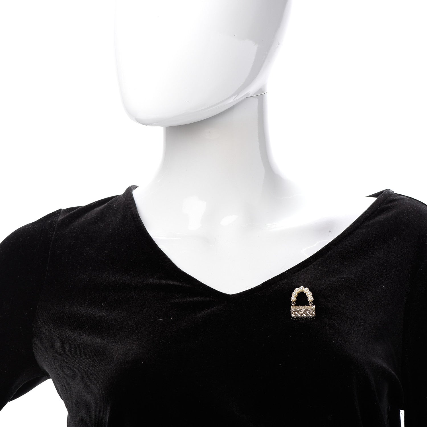 Chanel Pearl Quilted Flap Brooch Gold 2 of 4