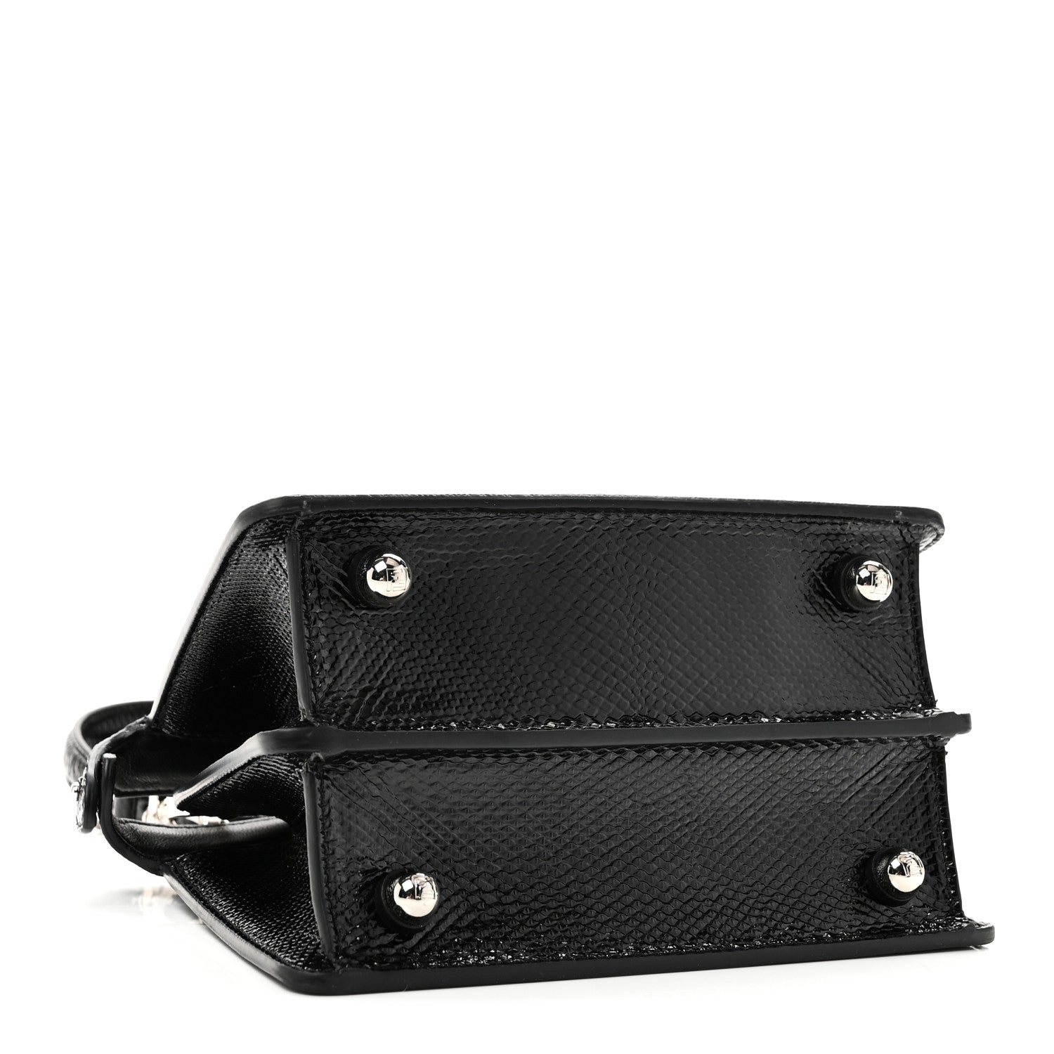 Fendi Lizard Petite Peekaboo I SEE U Satchel Black 4 of 10