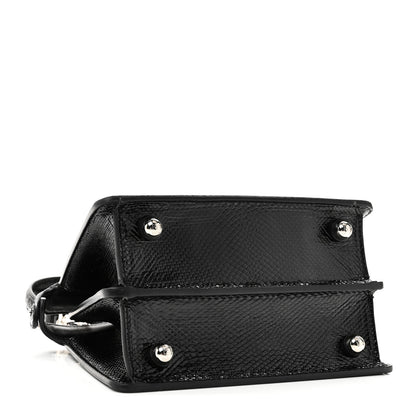 Fendi Lizard Petite Peekaboo I SEE U Satchel Black 4 of 10