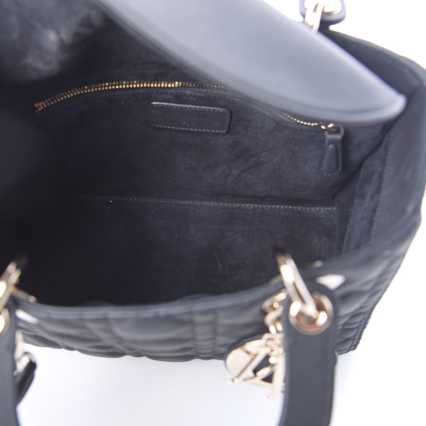 Ultra Matte Calfskin Cannage Medium Lady Dior Black