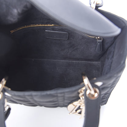 Christian Dior Ultra Matte Calfskin Cannage Medium Lady Dior Black 4 of 7