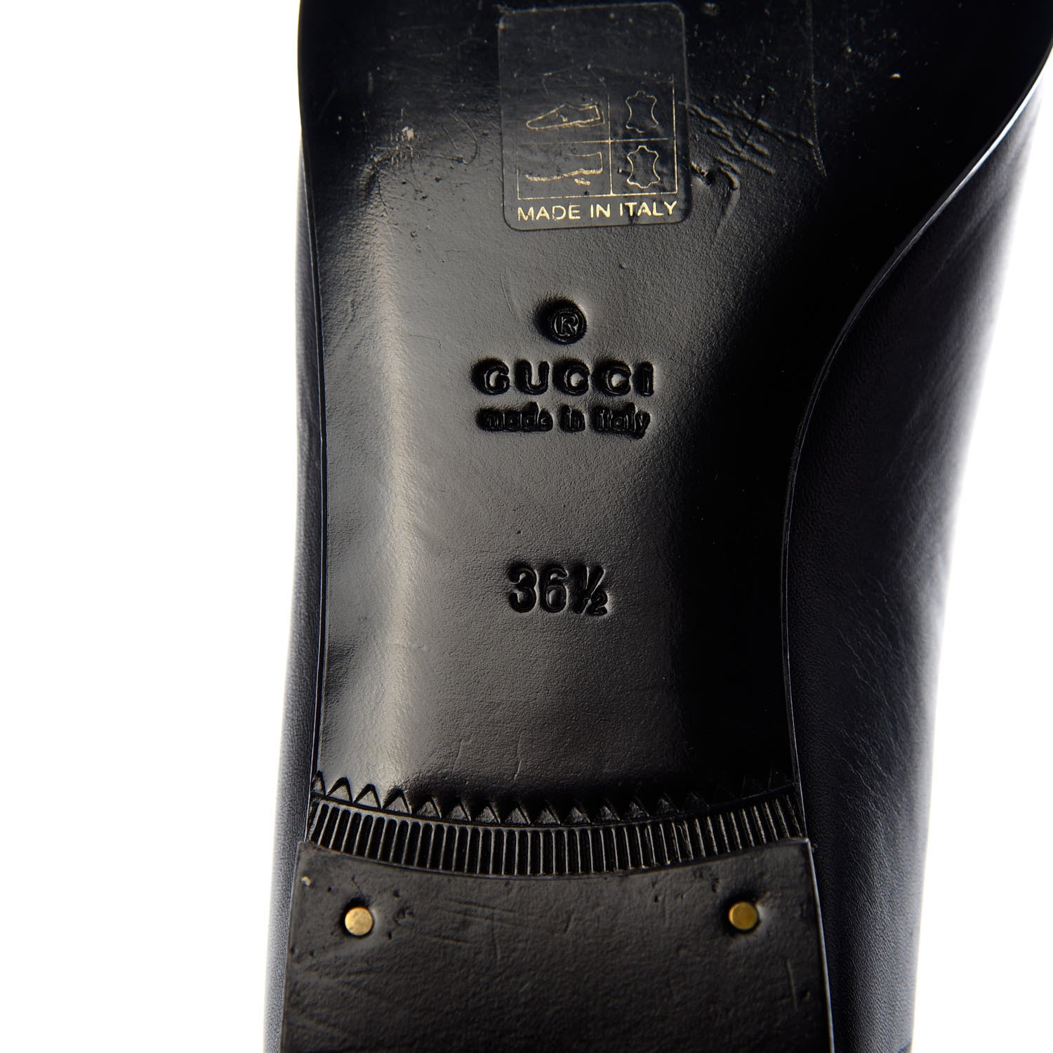 Gucci Calfskin Studded Lace Up Oxford 36.5 Black 7 of 10